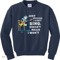 Guitar Lover Just Because I Can't Sing Doesn't Mean I Won't Kids Sweatshirt thumb 0
