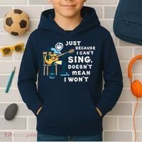 Guitar Lover Just Because I Can't Sing Doesn't Mean I Won't Kids Hoodie thumb 2