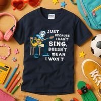 Guitar Lover Just Because I Can't Sing Doesn't Mean I Won't Kids T-Shirt thumb 3