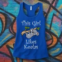 Girl Likes Koalas Cute Nature Wildlife Animal Gift Women's Tank Top thumb 3