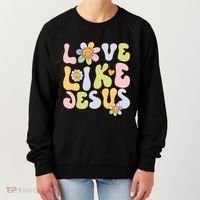 Groovy Love Like Jesus Religious God Christian Women's Sweatshirt thumb 0
