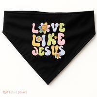 Groovy Love Like Jesus Religious God Christian USA-Made Doggie Bandana thumb 0