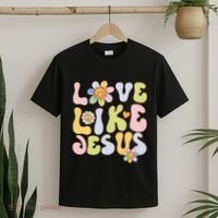 Groovy Love Like Jesus Religious God Christian T-Shirt thumb 2