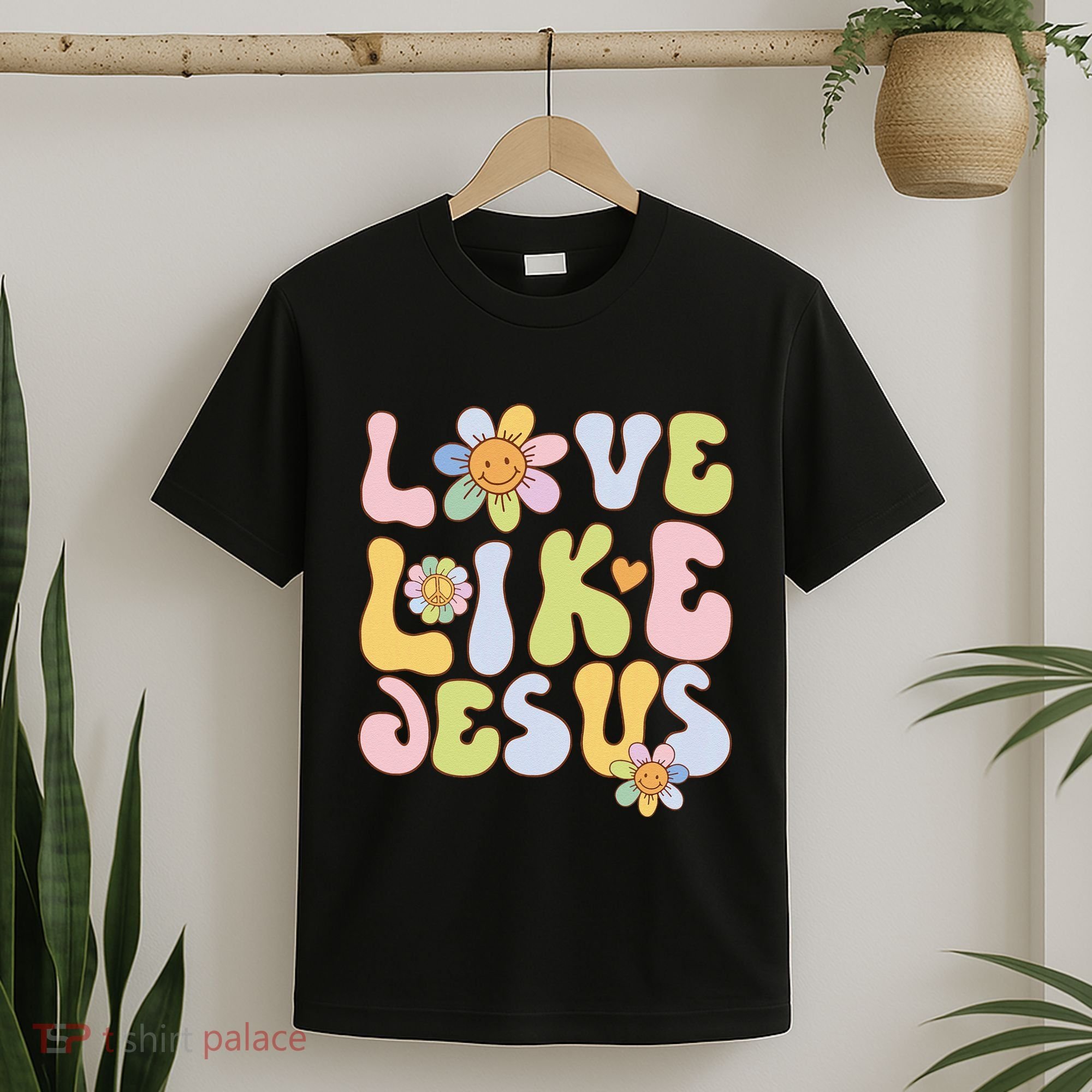 Groovy Love Like Jesus Religious God Christian T-Shirt