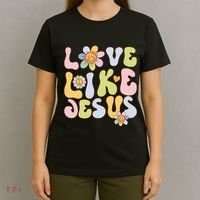 Groovy Love Like Jesus Religious God Christian T-Shirt thumb 4