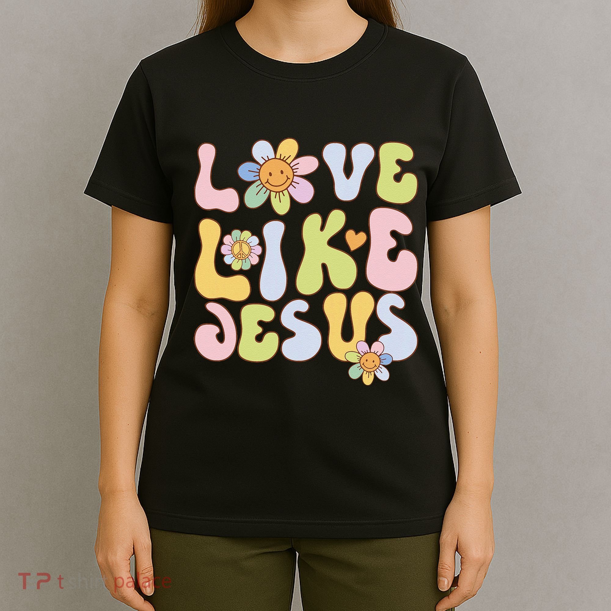 Groovy Love Like Jesus Religious God Christian T-Shirt
