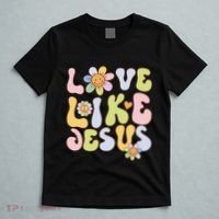 Groovy Love Like Jesus Religious God Christian T-Shirt thumb 5
