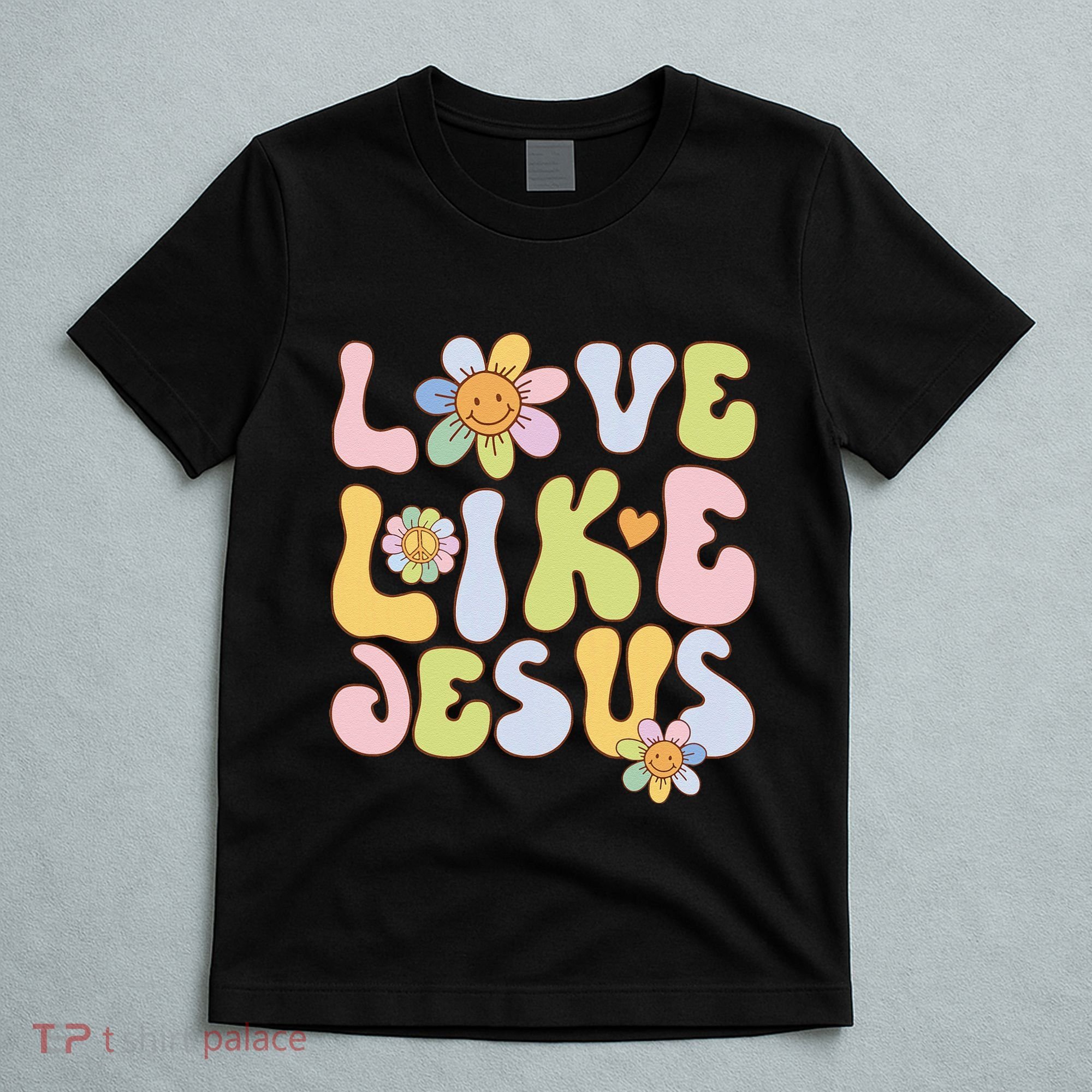 Groovy Love Like Jesus Religious God Christian T-Shirt