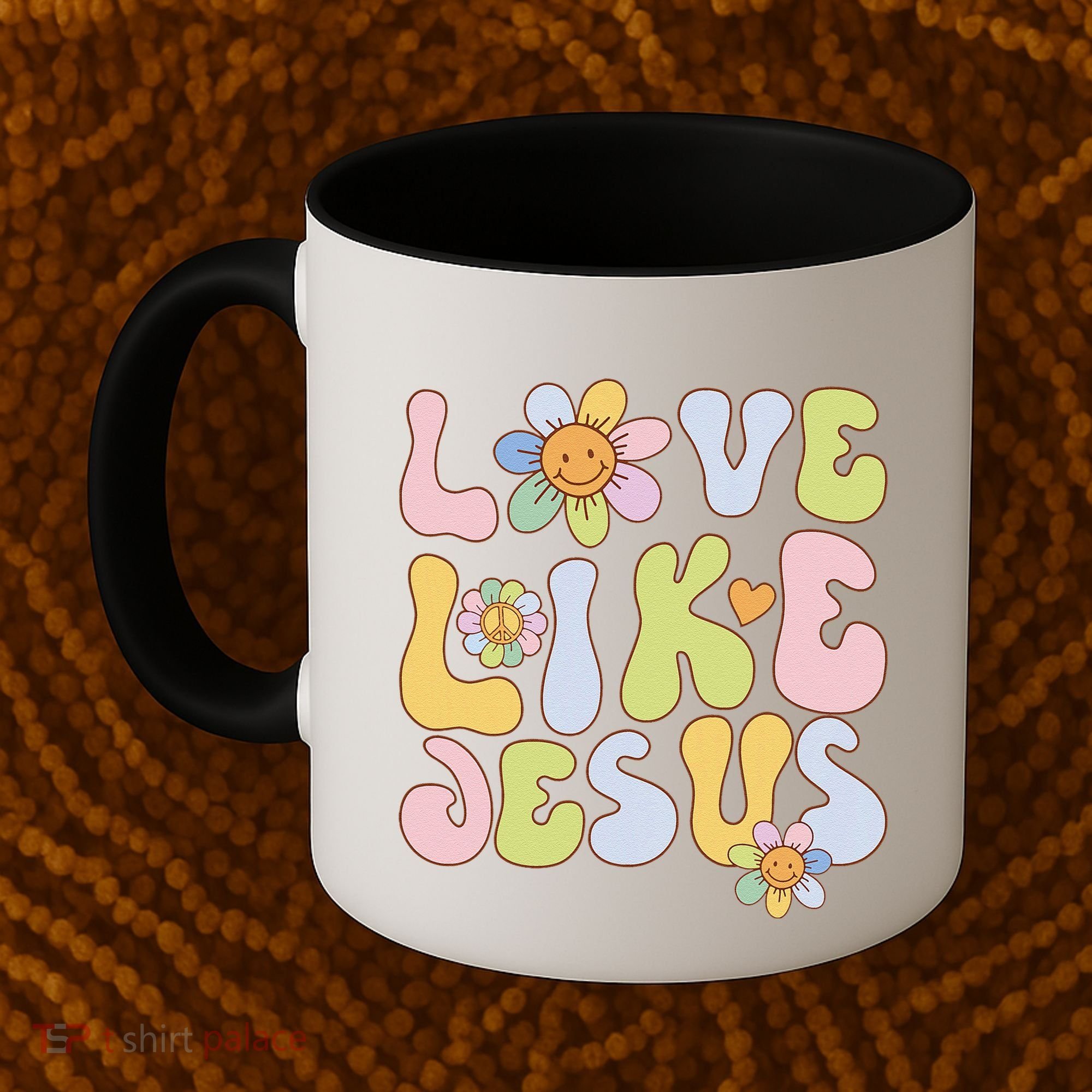 Groovy Love Like Jesus Religious God Christian Coffee Mug