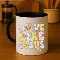 Groovy Love Like Jesus Religious God Christian Coffee Mug thumb 4