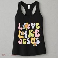Groovy Love Like Jesus Religious God Christian Women's Tank Top thumb 3