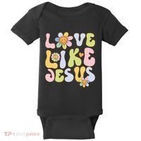 Groovy Love Like Jesus Religious God Christian Baby Bodysuit thumb 0