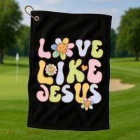 Groovy Love Like Jesus Religious God Christian Golf Towel thumb 1