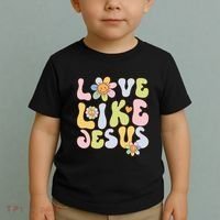 Groovy Love Like Jesus Religious God Christian Toddler T-Shirt thumb 2