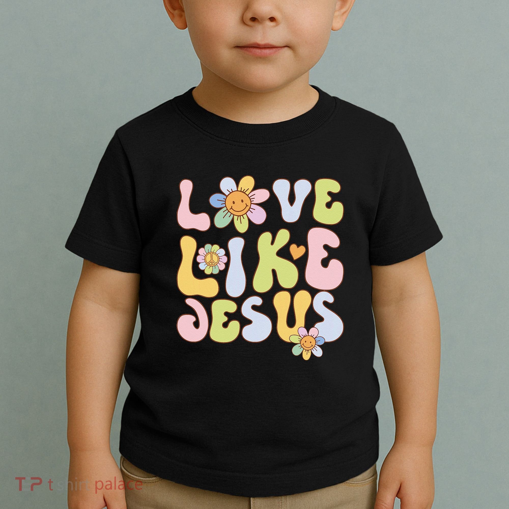 Groovy Love Like Jesus Religious God Christian Toddler T-Shirt