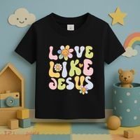Groovy Love Like Jesus Religious God Christian Toddler T-Shirt thumb 3