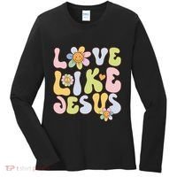 Groovy Love Like Jesus Religious God Christian Women's Long Sleeve Shirt thumb 0
