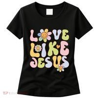 Groovy Love Like Jesus Religious God Christian Women's T-Shirt thumb 0