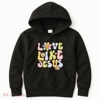 Groovy Love Like Jesus Religious God Christian Kids Hoodie thumb 0