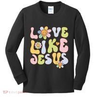 Groovy Love Like Jesus Religious God Christian Kids Long Sleeve Shirt thumb 0