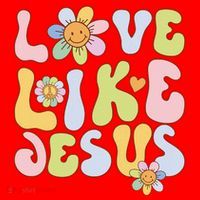Groovy Love Like Jesus Religious God Christian Santa Hat thumb 1