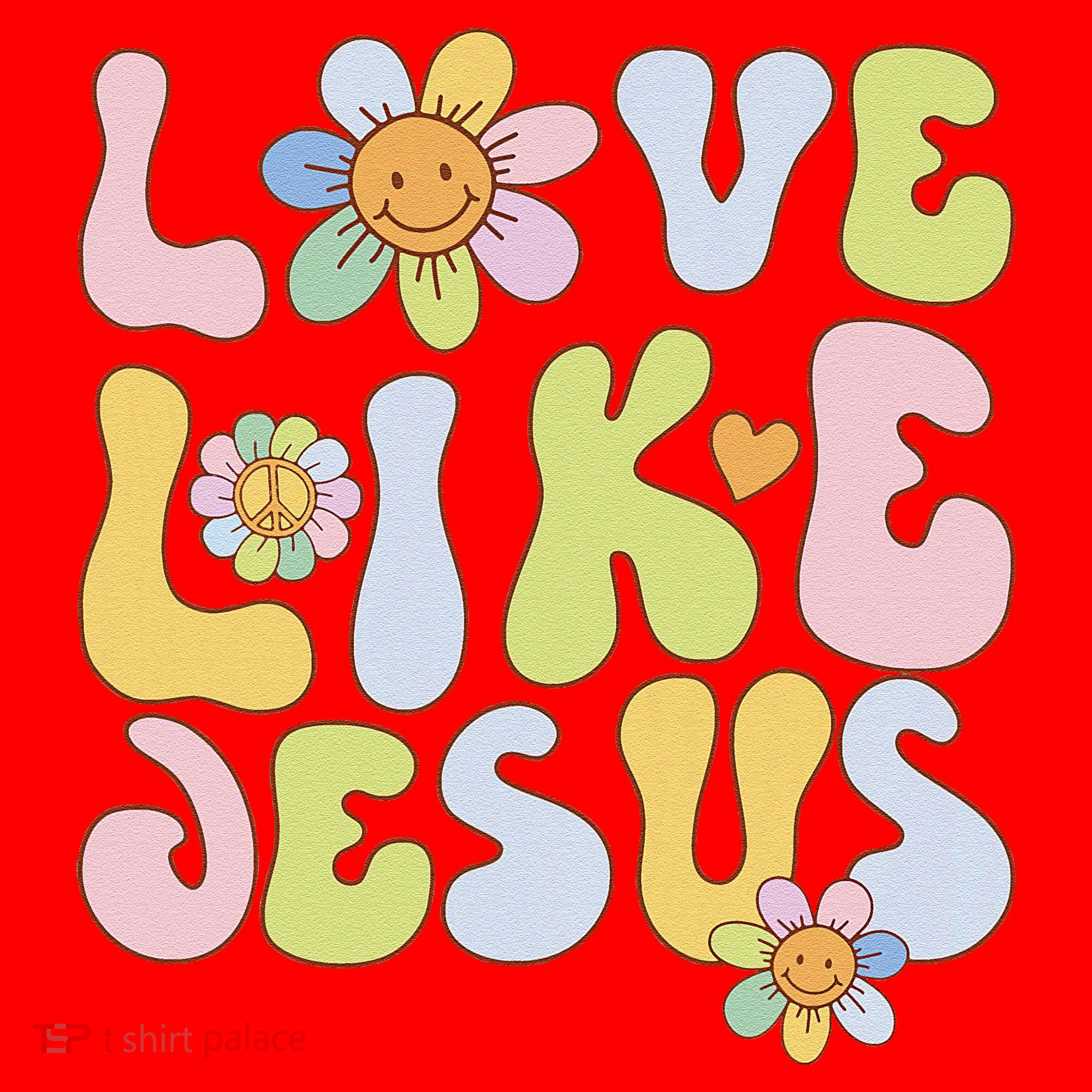 Groovy Love Like Jesus Religious God Christian Santa Hat
