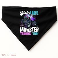 Girls Like Monster Trucks Too! USA-Made Doggie Bandana thumb 0