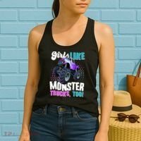 Girls Like Monster Trucks Too! Women's Tank Top thumb 2