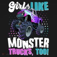 Girls Like Monster Trucks Too! Toddler Hoodie thumb 2