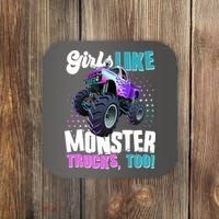 Girls Like Monster Trucks Too! Coaster thumb 0