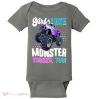 Girls Like Monster Trucks Too! Baby Bodysuit thumb 0