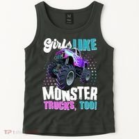 Girls Like Monster Trucks Too! Tank Top thumb 2