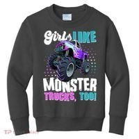 Girls Like Monster Trucks Too! Kids Sweatshirt thumb 0