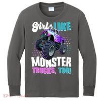 Girls Like Monster Trucks Too! Kids Long Sleeve Shirt thumb 0