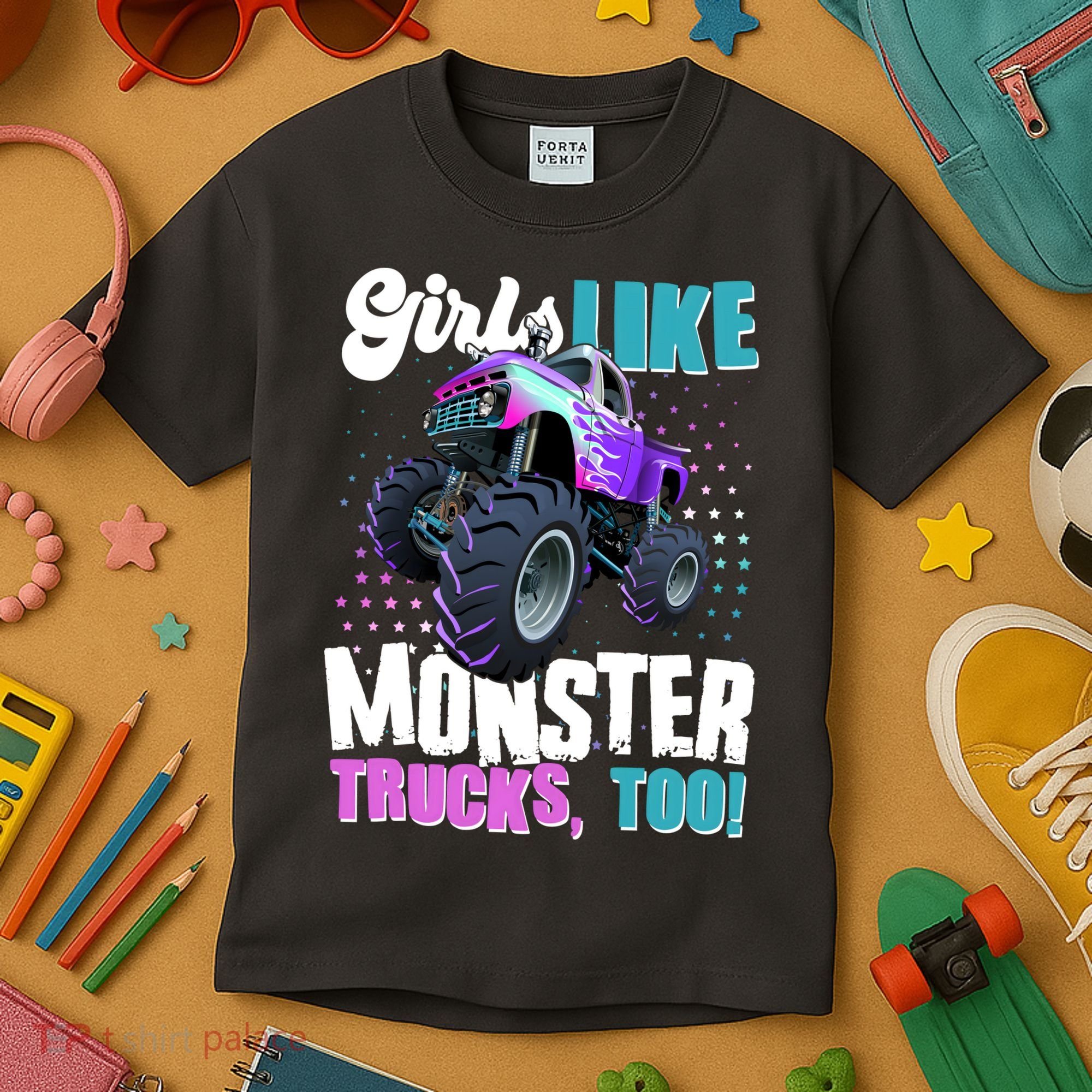 Girls Like Monster Trucks Too! Kids T-Shirt