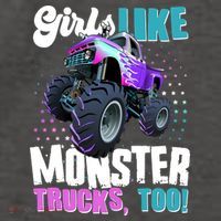 Girls Like Monster Trucks Too! Vector Backpack thumb 2