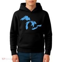 Great Lakes Michigan Kids Hoodie thumb 4