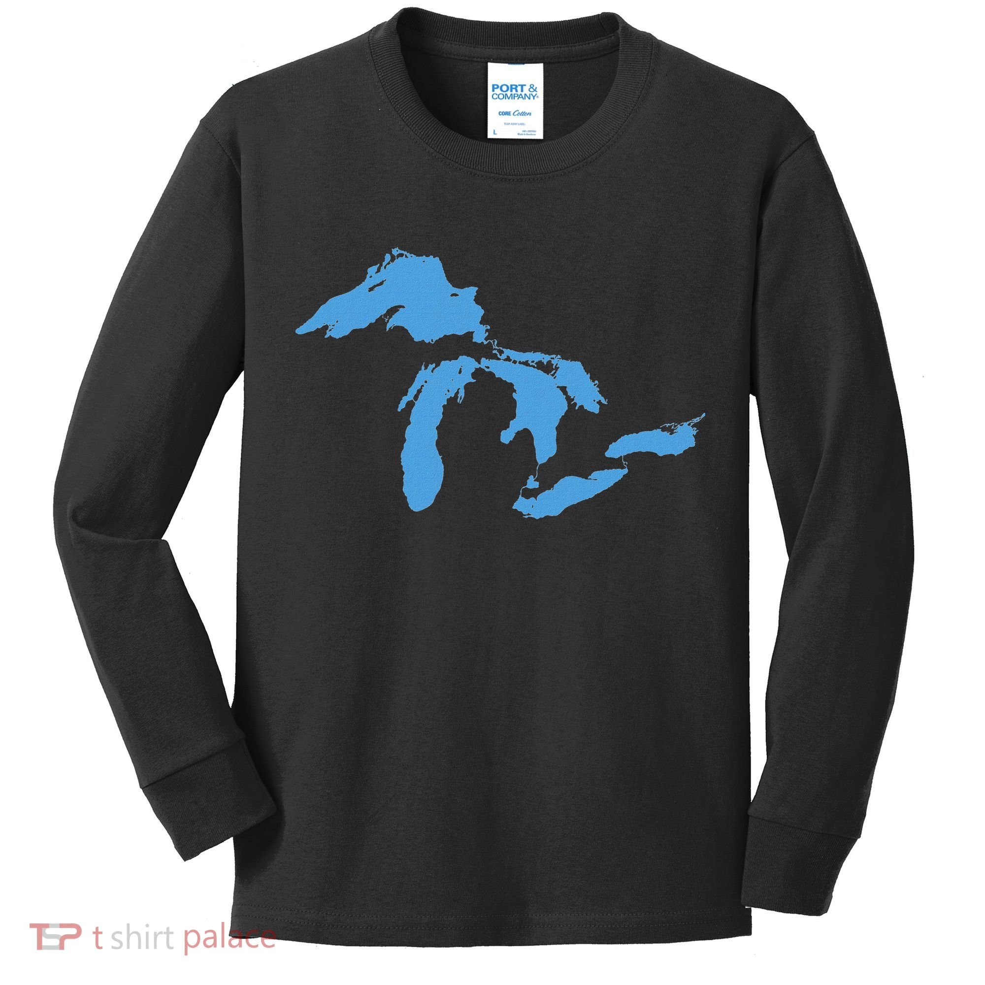 Great Lakes Michigan Kids Long Sleeve Shirt