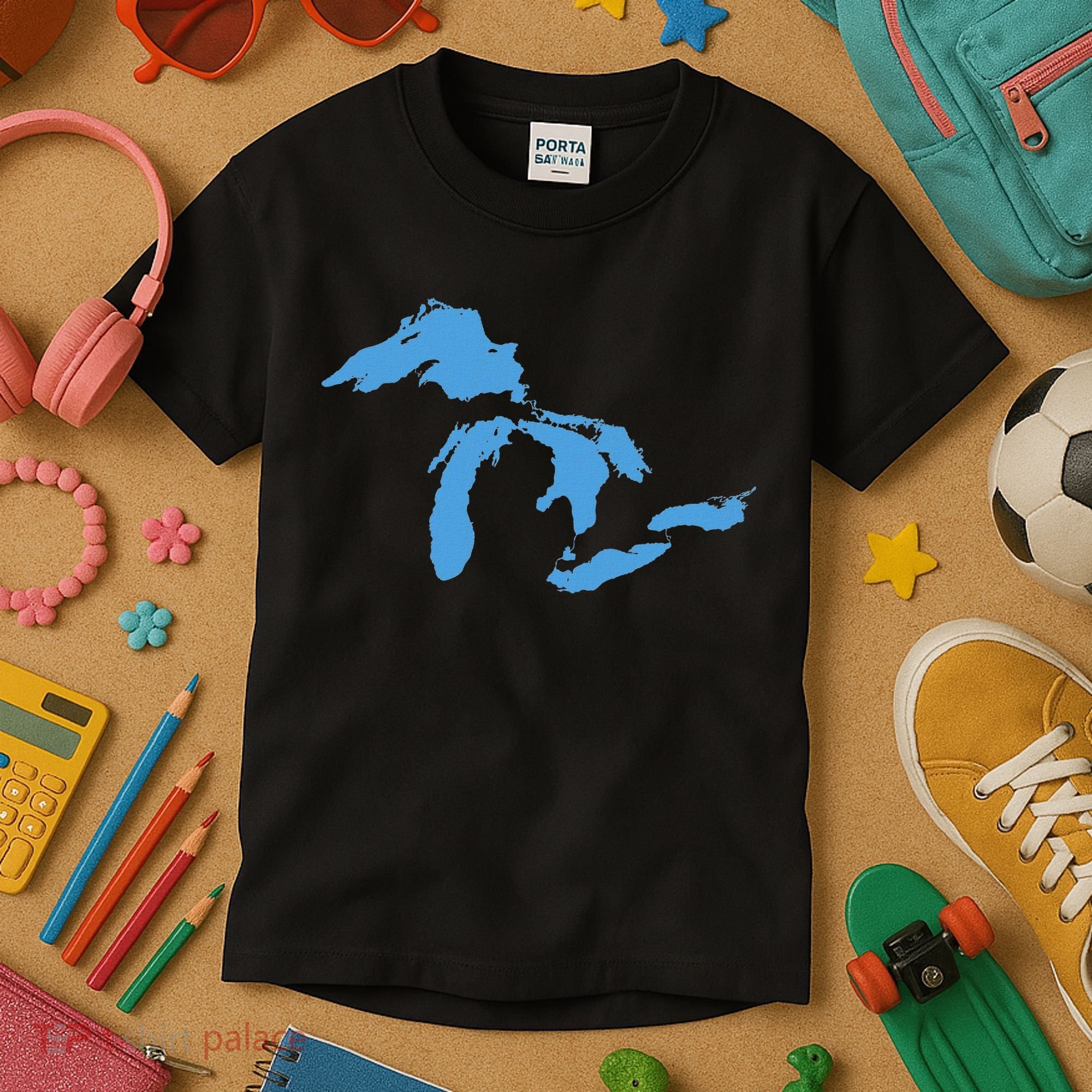 Great Lakes Michigan Kids T-Shirt