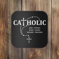 God Loving Mass Going Rosary Praying Catholic Coaster thumb 0