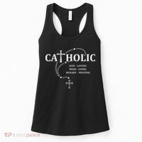 God Loving Mass Going Rosary Praying Catholic Women's Tank Top thumb 0