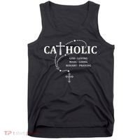 God Loving Mass Going Rosary Praying Catholic Tank Top thumb 0