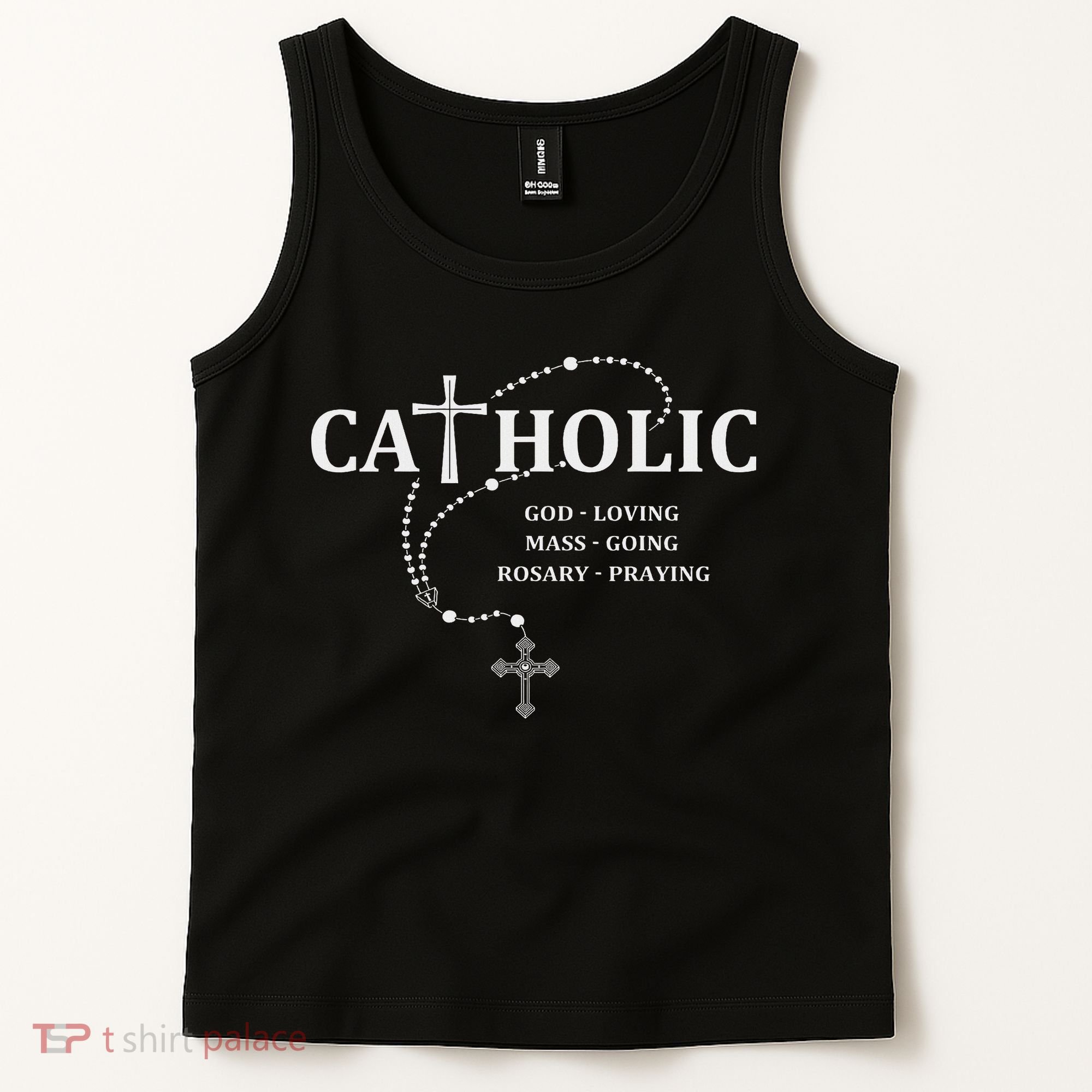 God Loving Mass Going Rosary Praying Catholic Tank Top
