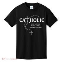 God Loving Mass Going Rosary Praying Catholic Kids T-Shirt thumb 0