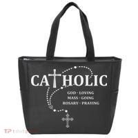 God Loving Mass Going Rosary Praying Catholic Tote Bag thumb 0