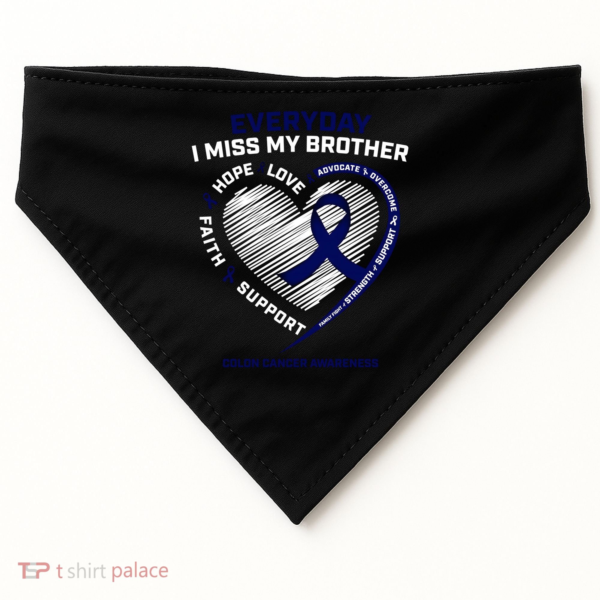 Gifts Loving Memory Gift Brother Colon Cancer Awareness Gift USA-Made Doggie Bandana