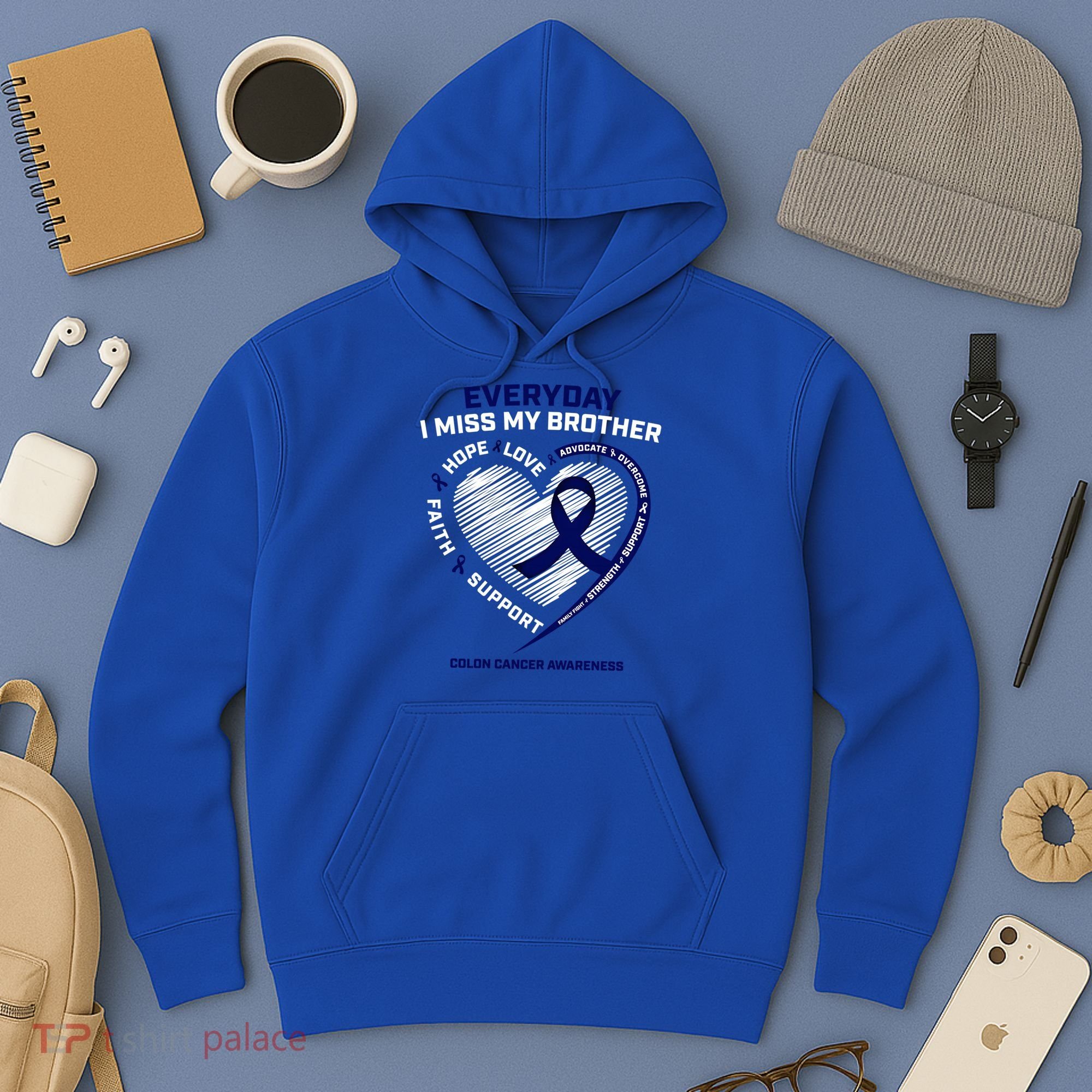 Gifts Loving Memory Gift Brother Colon Cancer Awareness Gift Hoodie