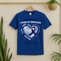 Gifts Loving Memory Gift Brother Colon Cancer Awareness Gift T-Shirt thumb 2