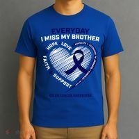 Gifts Loving Memory Gift Brother Colon Cancer Awareness Gift T-Shirt thumb 3