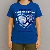 Gifts Loving Memory Gift Brother Colon Cancer Awareness Gift T-Shirt thumb 4